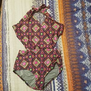 Betsey Johnson Bohemian Rose One Piece Swimsuit